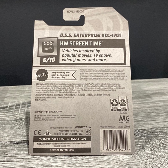 Hot Wheels | Screen Time #5 of 10: Star Trek U.S.S. Enterprise NCC-1701 - Picture 2 of 9